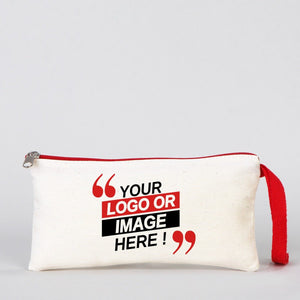 Personalized Pencil Case - 8" W x 4" H Red Zippered - Pamusan.com
