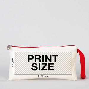 Personalized Pencil Case - 8" W x 4" H Red Zippered - Pamusan.com