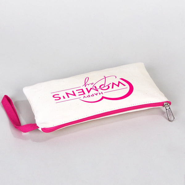 Personalized Pencil Case – 8"x4" Fuchsia Zippered Cotton Pouch - Pamusan.com