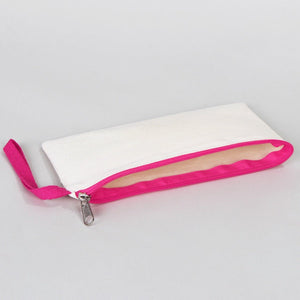 Personalized Pencil Case – 8"x4" Fuchsia Zippered Cotton Pouch - Pamusan.com