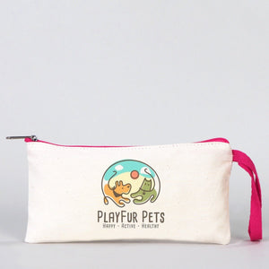 Personalized Pencil Case – 8"x4" Fuchsia Zippered Cotton Pouch - Pamusan.com