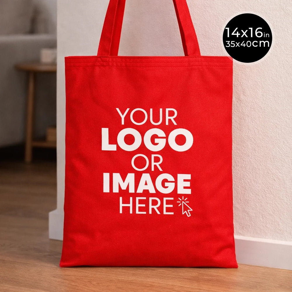 Personalized Red Tote Bag – 8 oz Cotton, Reusable - Pamusan.com