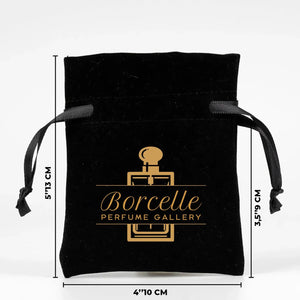 Personalized Velvet Rose Drawstring Pouch – Black – 4" × 5" (10 × 13 cm) - Pamusan.com
