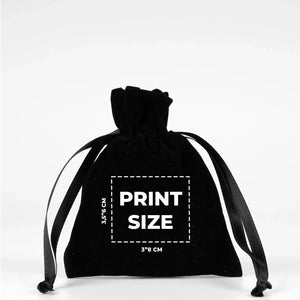Personalized Velvet Rose Drawstring Pouch – Black – 4" × 5" (10 × 13 cm) - Pamusan.com