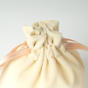 Personalized Velvet Rose Drawstring Pouch – Blush Pink Ribbon – 4" × 5" (10 × 13 cm) - Pamusan.com