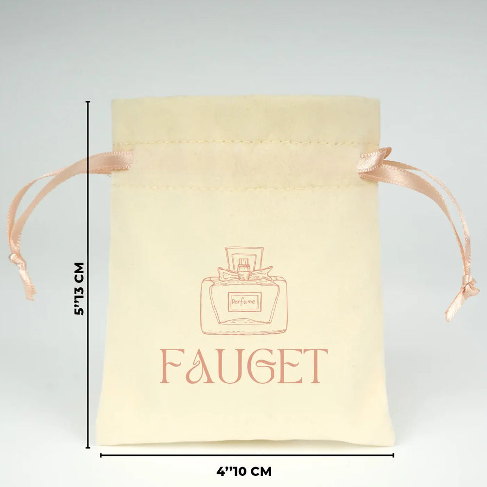 Personalized Velvet Rose Drawstring Pouch – Blush Pink Ribbon – 4" × 5" (10 × 13 cm) - Pamusan.com