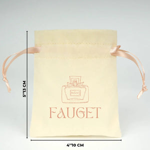 Personalized Velvet Rose Drawstring Pouch – Blush Pink Ribbon – 4" × 5" (10 × 13 cm) - Pamusan.com