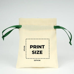 Personalized Velvet Rose Drawstring Pouch – Green Ribbon – 4" × 5" (10 × 13 cm) - Pamusan.com