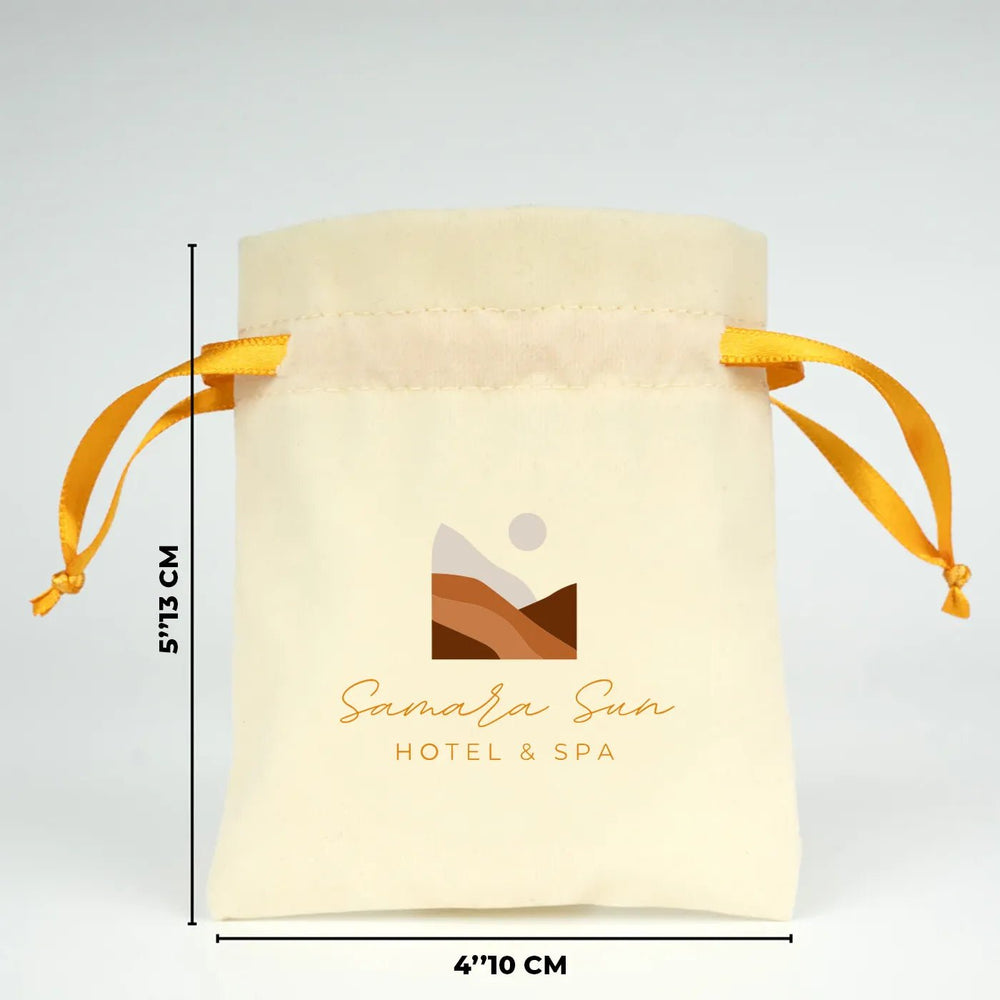 Personalized Velvet Rose Drawstring Pouch – Orange Ribbon – 4" × 5" (10 × 13 cm) - Pamusan.com