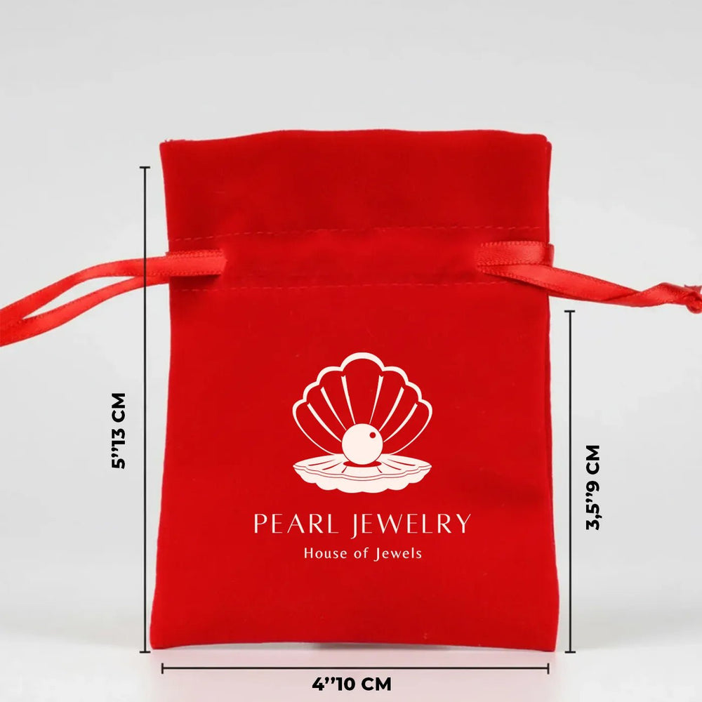 Personalized Velvet Rose Drawstring Pouch – Red – 4" × 5" (10 × 13 cm) - Pamusan.com