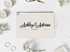 Personalized Wedding Clutch Bag – Custom Cotton Clutch Gift for Bridesmaids - Pamusan.com