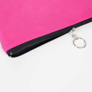 Pink Cotton Zippered Clutch Pouch – 12" × 8" (30 × 21 cm) – 10 oz Fabric - Pamusan.com