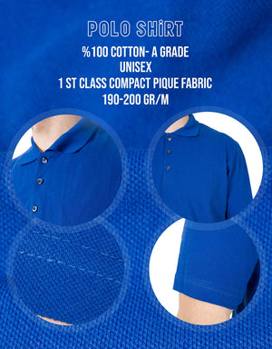 Polo Collar Blue T-Shirt - Digital Print - Pamusan.com