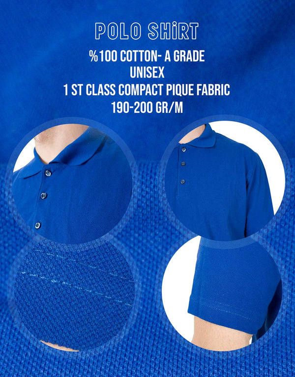 Polo Collar Blue T-Shirt - Digital Print - Pamusan.com