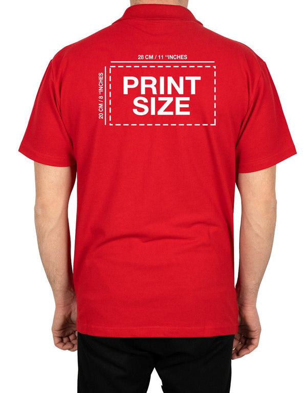 Polo Collar Red T-Shirt - Digital Print - Pamusan.com