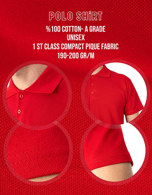 Polo Collar T-Shirt Red - Pamusan.com