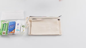 Clutch Unlined Bag - 8"W x 6"H - (Customize) Durable Cotton Pouch with Zipper