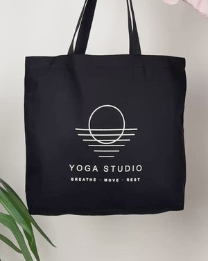 Black Custom Canvas Tote Bag 48 x 40 x 10 cm – Personalised Cotton Promotional & Beach Bag