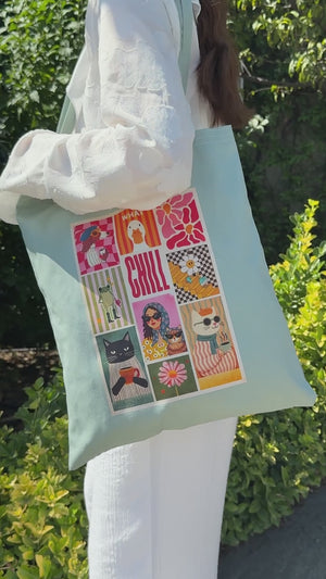 Custom Cotton Tote Bag – 35 × 40 cm Mint Green - 6 oz
