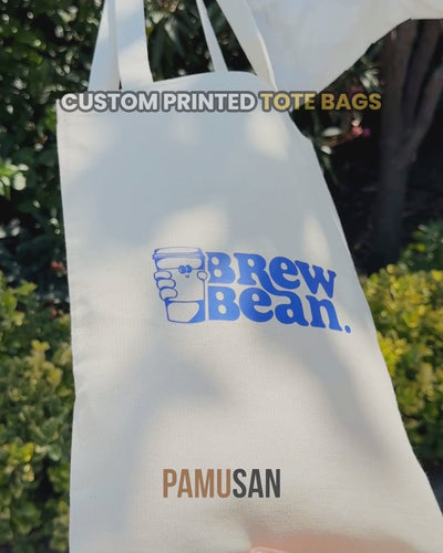 custom long handle gabardine tote bag 10x14
