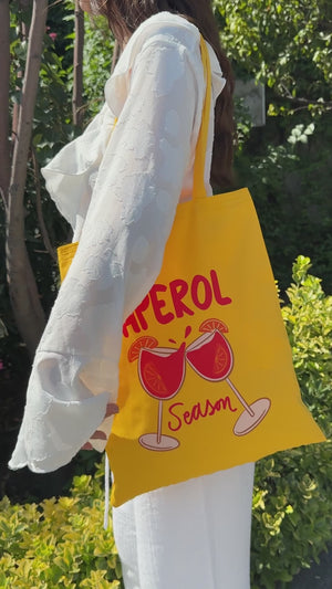 Personalised Yellow Gabardine Tote Bag – 35x40 cm Custom Logo Print