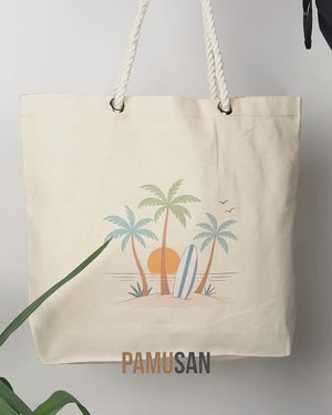 Large Blank Canvas Tote Bag with Zippered Inner Pocket – 48x40x10cm Heavy-Duty Cotton