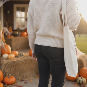 cotton halloween tote bag with personalized design video