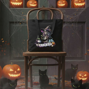 custom halloween black canvas trick or treat tote bag video