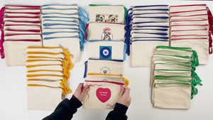 Clutch Bag Red 8"x6" – Red Zippered Cotton Cosmetic & Makeup Pouch (Customizable)