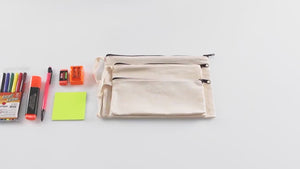 Personalized Fabric Pencil Case – 8"x4" Cotton Makeup Bag with Zipper