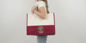 Custom printed tote bag for hotels, spas, bridesmaid gifts – mint green