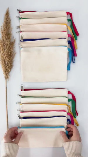 Personalized Pencil Case -  8" W x 4" H  Red Zippered