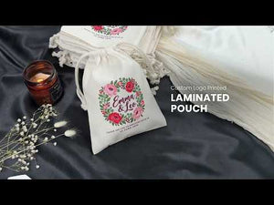 Customisable Laminated 15×20 cm Cotton Drawstring Pouch - 4 oz