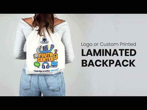Custom Laminated Cotton Drawstring Backpack 35×40 cm – 4 oz