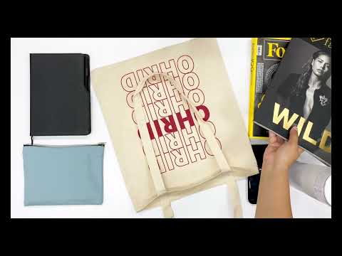 Custom Name Christmas Tote Bag 14"W x 16"H (35 x 40 cm)