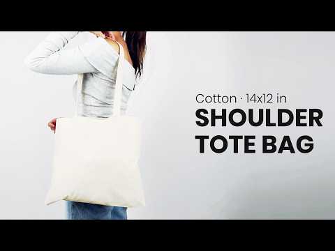 Cotton Shoulder Tote Bag – 35 × 30 cm – Natural Blank