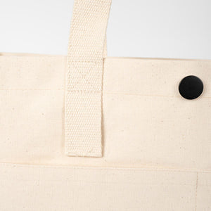 Printed Canvas LUX Tote Bag – Snap Button & Front Pockets – 18" × 16" × 4" (35 × 40 × 10 cm), Thick Fabric Weight: | Pamusan