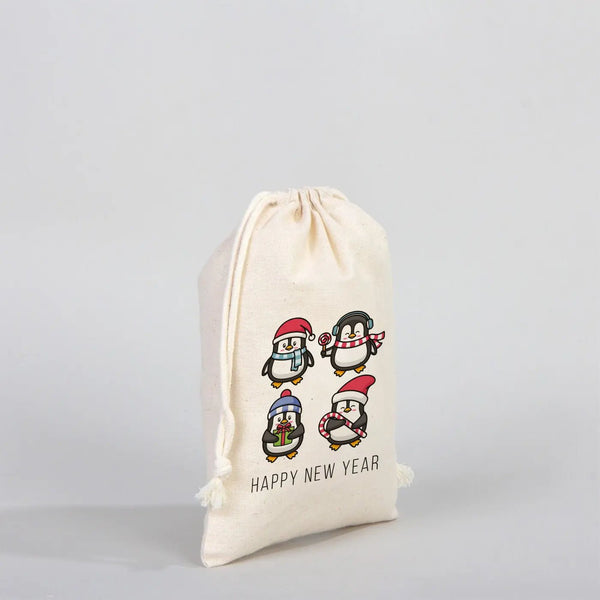 Printed New Year Pouch 6" × 8" (15.5 × 20 cm) – Customizable Drawstring Gift Bag - Pamusan.com