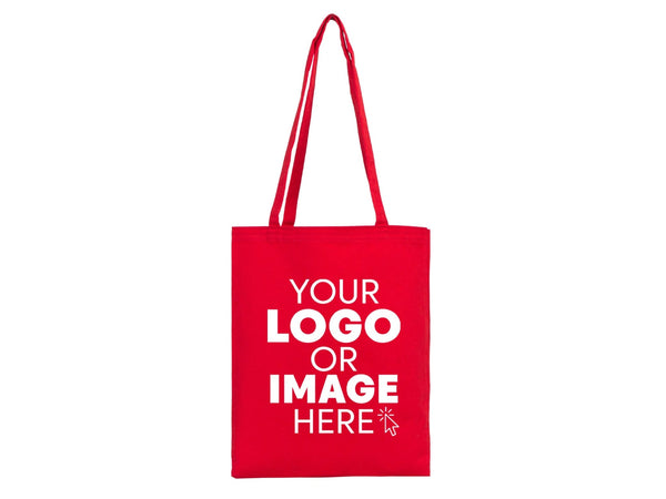 Red Canvas Custom Tote Bags 14"W x 16"H – Personalized Cotton Shopping & Gift Bags - Pamusan.com