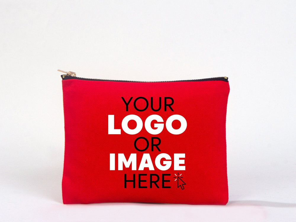 Red Clutch Bag 8"x6" – Custom Logo Makeup & Cosmetic Pouch, Bridesmaid Gift - Pamusan.com