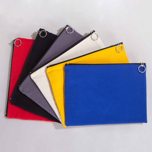 Red Cotton Zippered Clutch Pouch – 12" × 8" (30 × 21 cm) – 10 oz Fabric - Pamusan.com