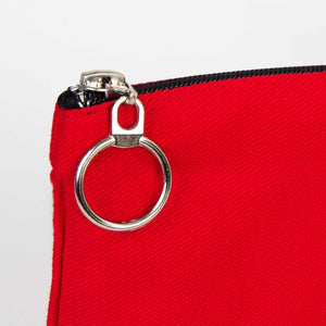 Red Cotton Zippered Clutch Pouch – 12" × 8" (30 × 21 cm) – 10 oz Fabric - Pamusan.com
