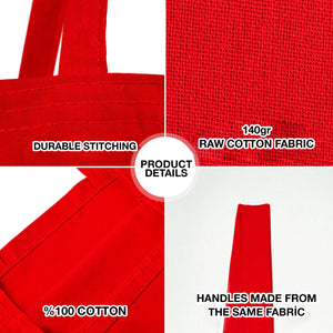 Red Raw Cotton Diaper Bag – 14x16 inch, Durable & Reusable Bags - Pamusan.com