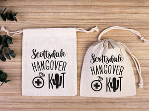 Organic Hangover Recovery Kit Bags for Events - 100% Cotton Drawstring Pouches - Pamusan.com