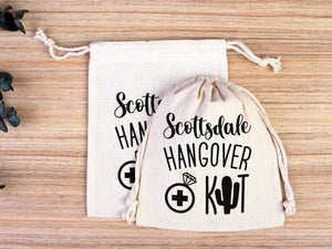 Organic Hangover Recovery Kit Bags for Events - 100% Cotton Drawstring Pouches - Pamusan.com