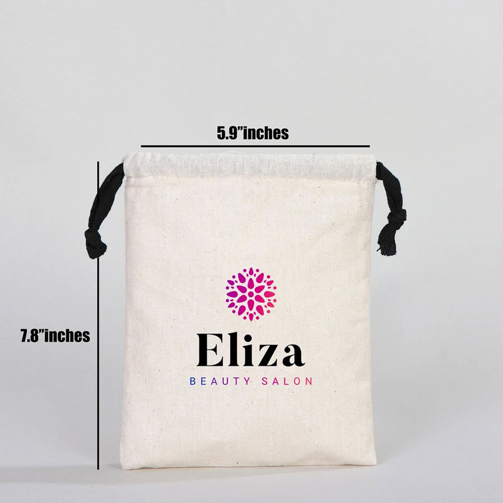 Fabric Pouch 6" W x 8" H (15.5 cm x 20 cm) - Black Handle (Customize) - Pamusan.com