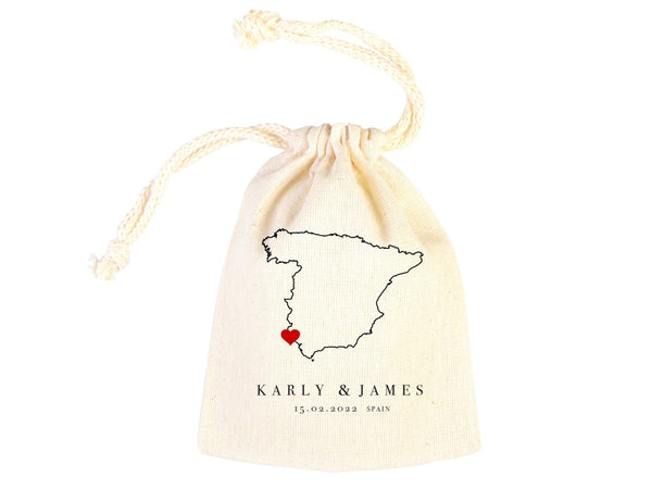 Spain Destination Wedding Favor Bag - Madrid & Barcelona - Pamusan.com