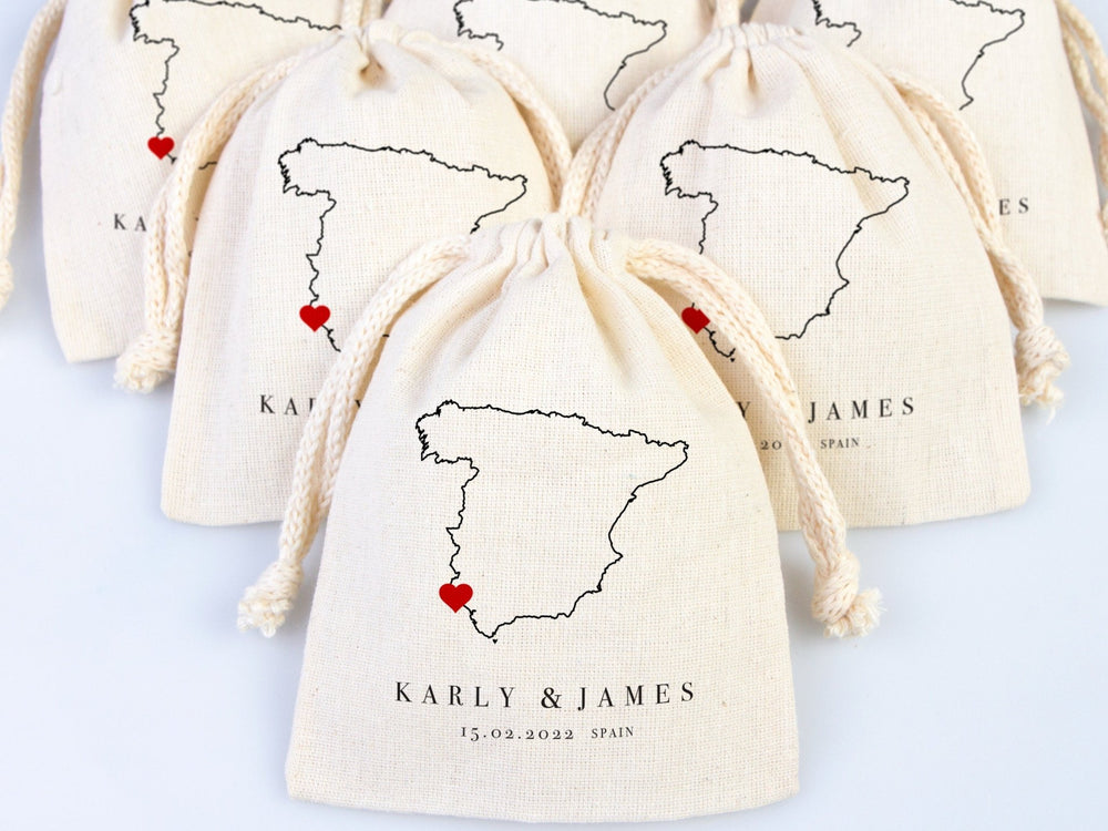 Spain Destination Wedding Favor Bag - Madrid & Barcelona - Pamusan.com