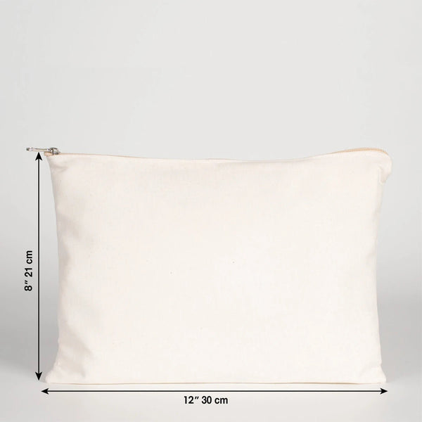 Sublimation Printed Laminated Cotton Clutch Pouch – 12" × 8" (30 × 21 cm) - Pamusan.com