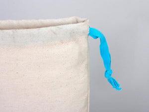 Turquoise Drawstring Custom Muslin Bags 6"W x 8"H  Organic Cotton Pouch Bag, Bridal Shower Bag — custom print | Pamusan